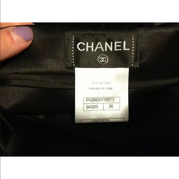 CHANEL 100% Silk Black Pants - Picture 10 of 10